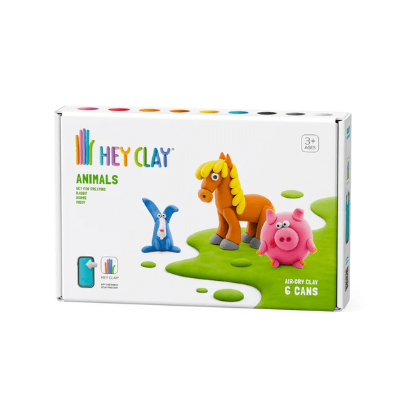 Hey Clay Animals Medium Pack - Piggy, Horse, Rabbit