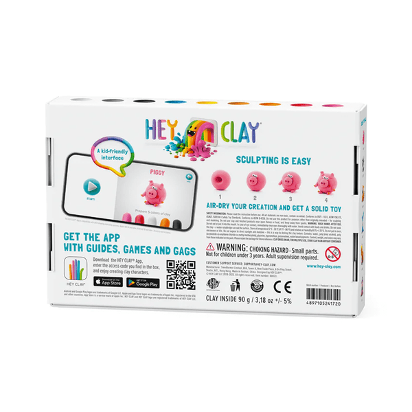 Hey Clay Animals Medium Pack - Piggy, Horse, Rabbit