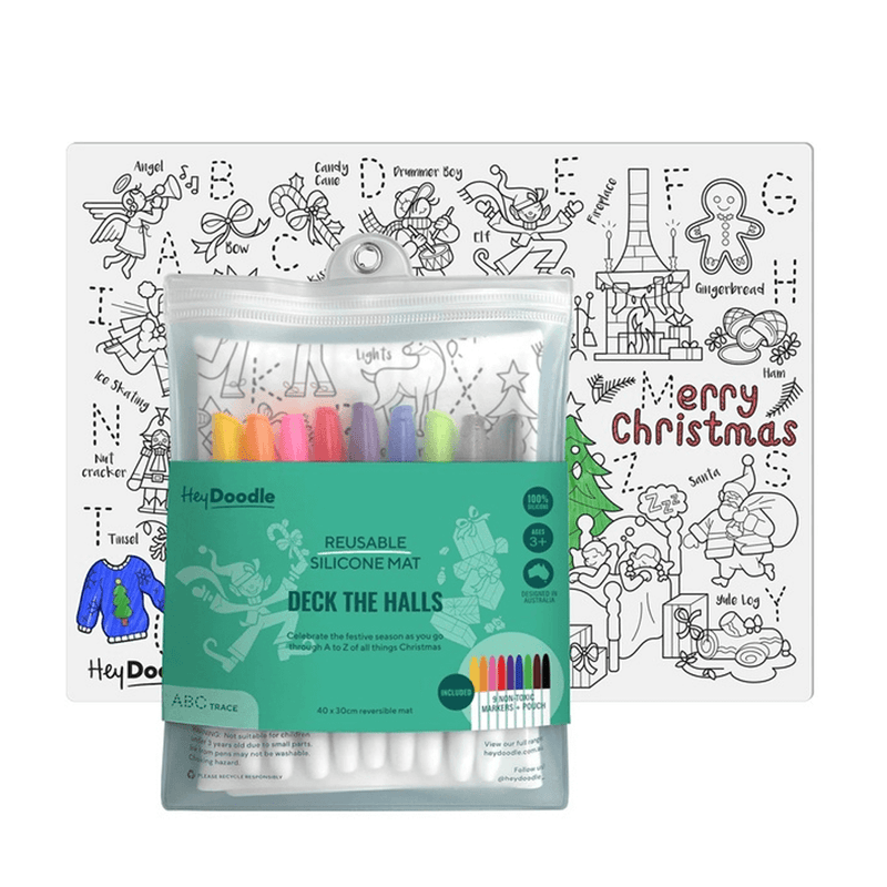 Hey Doodle Reusable Marker Playmat - Deck The Halls