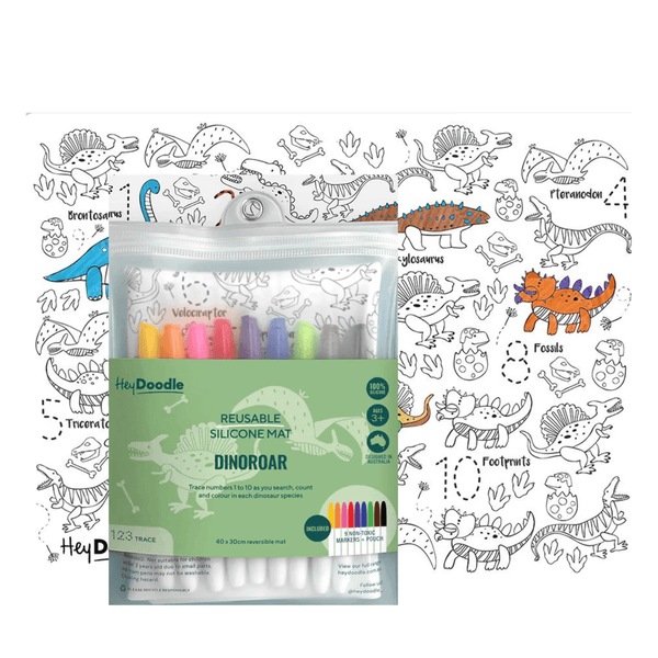 Hey Doodle Reusable Marker Playmat - Dino Roar