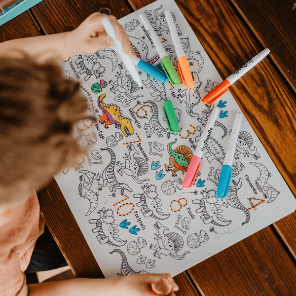 Hey Doodle Reusable Marker Playmat - Dino Roar