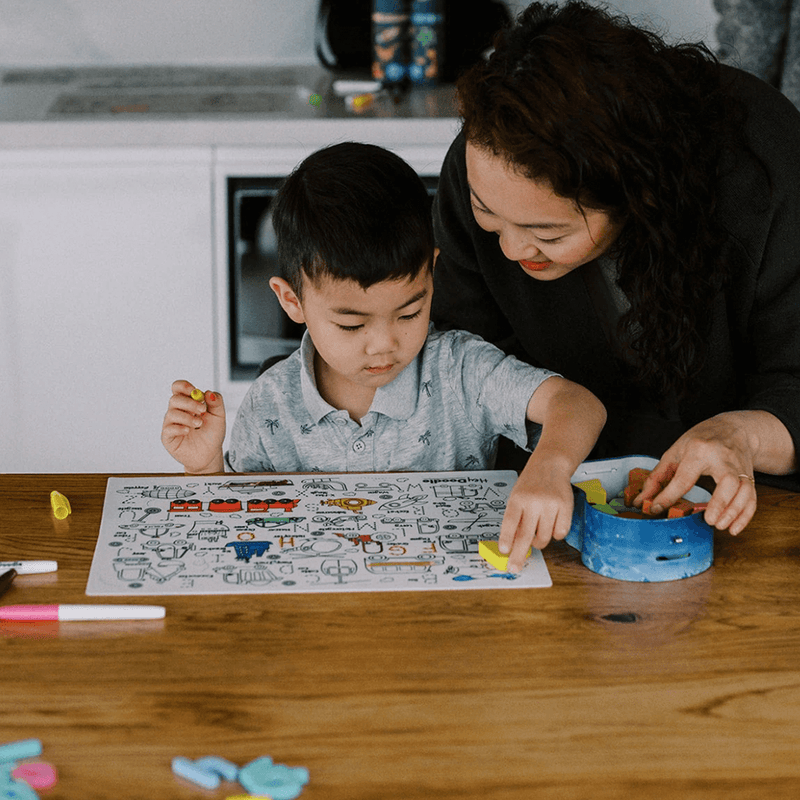 Hey Doodle Reusable Marker Playmat - Toot Toot Honk