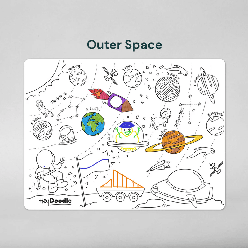 Hey Doodle Reusable Marker Playmat - Outer Space