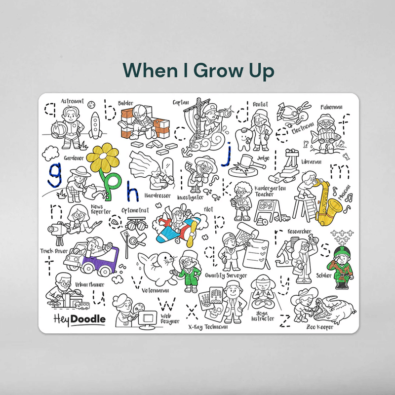 Hey Doodle Reusable Marker Playmat - When I Grow Up