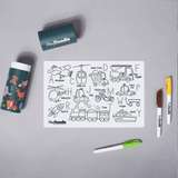 Hey Doodle Reusable Marker Mini Playmat - Toot Toot Honk