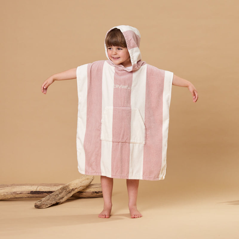 Crywolf Hooded Towel - Blush Stripe