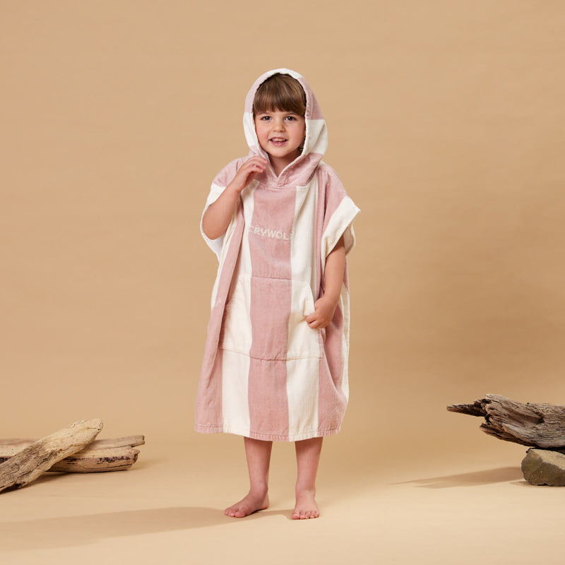 Crywolf Hooded Towel - Blush Stripe