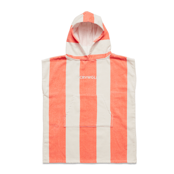 Crywolf Hooded Towel - Coral Stripe