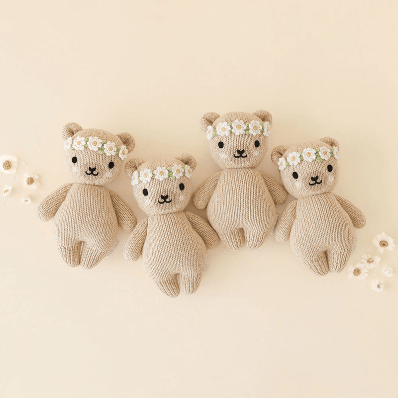 Cuddle + Kind Mini - Baby Honey Bear, Ivory Floral