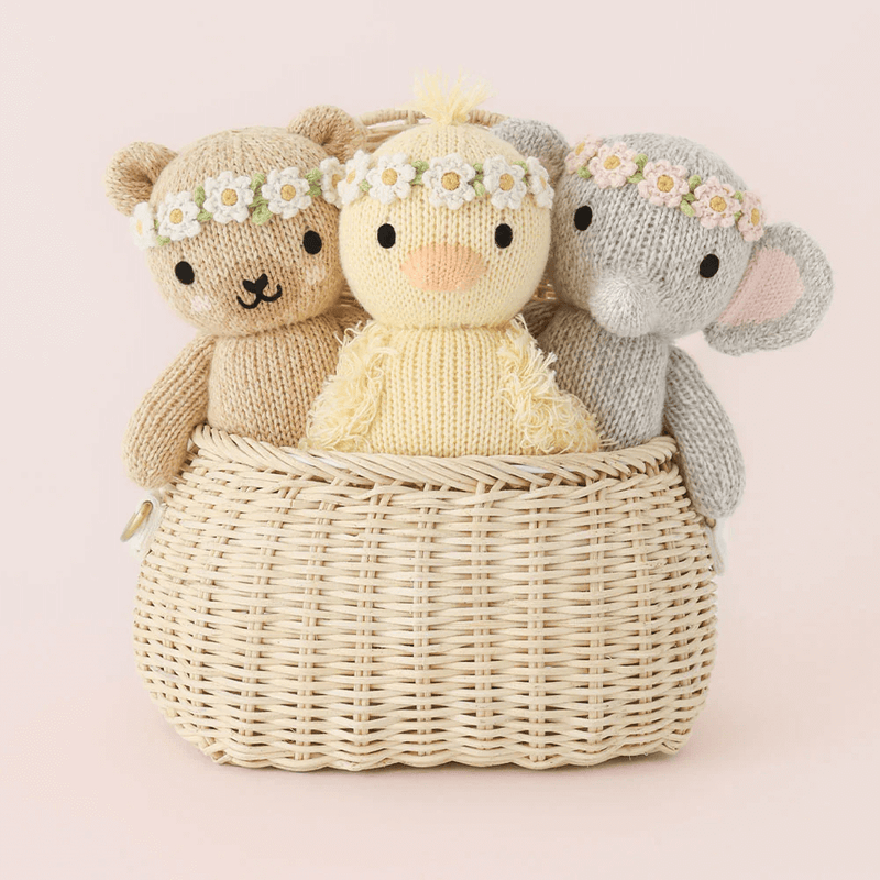 Cuddle + Kind Mini - Baby Honey Bear, Ivory Floral