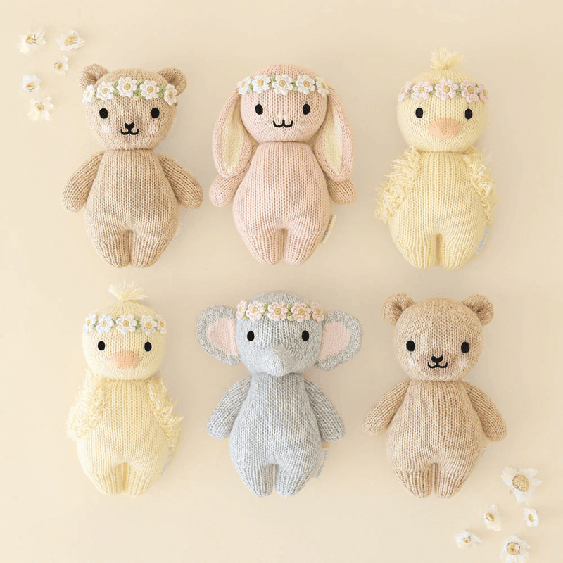 Cuddle + Kind Mini - Baby Honey Bear, Ivory Floral