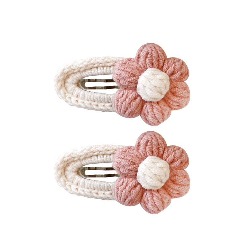 Little Sunday Crochet Daisy Clips | Blush