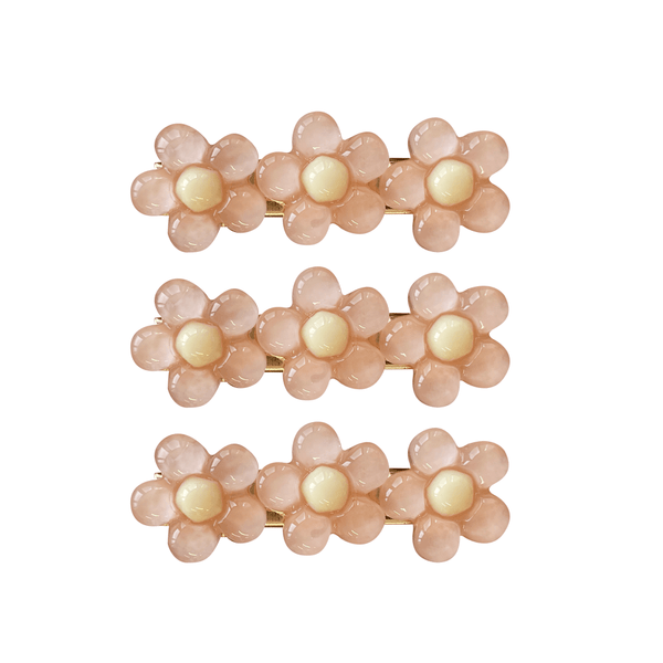 Little Sunday Daisy Hair Clips - Peachy