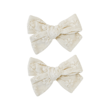 Little Sunday Embroidered Bows | Daisy Cream