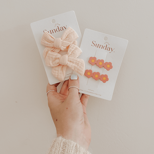 Little Sunday Bows | Set of Two | Peachy