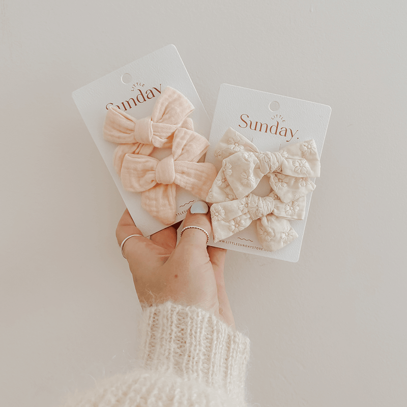 Little Sunday Bows | Set of Two | Peachy