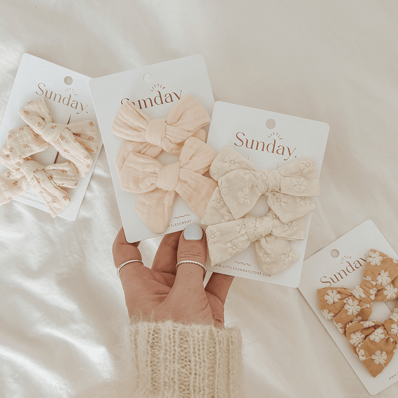 Little Sunday Bows | Set of Two | Peachy