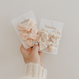 Little Sunday Embroidered Bows | Daisy Cream