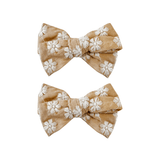 Little Sunday Embroidered Daisy Bows | Golden