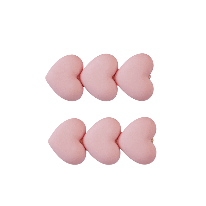 Little Sunday Heart Clips - Blush