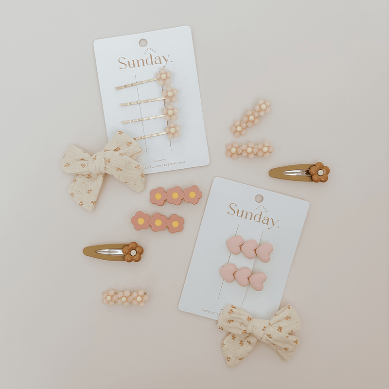 Little Sunday Daisy Hair Pins - Peachy