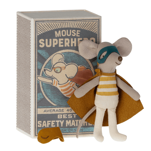 Maileg Super Hero Mouse in Matchbox