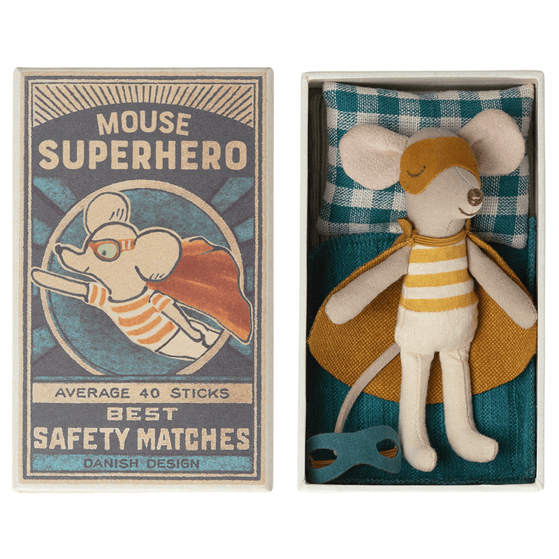 Maileg Super Hero Mouse in Matchbox