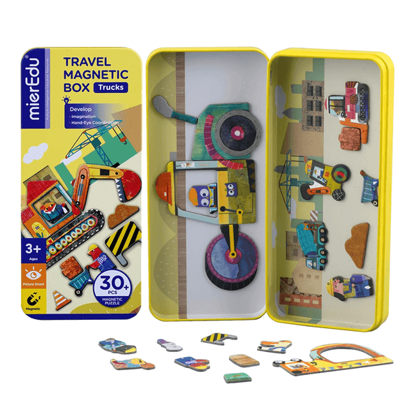 Travel Magnetic Puzzle Box - Trucks