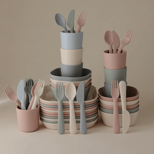 Mushie Dinnerware Cutlery Set - Cloud