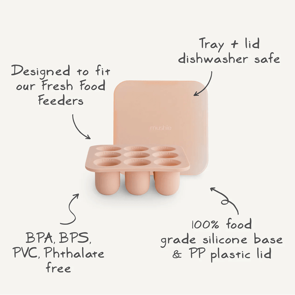 Mushie Fresh Food Feeder Freezer Tray - Blush