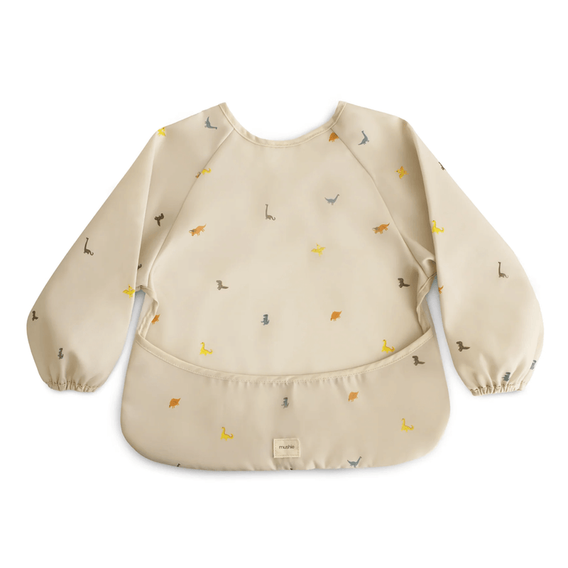 Mushie Long Sleeve Bib - Dinosaurs