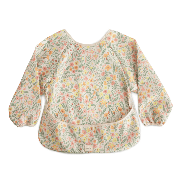 Mushie Long Sleeve Bib - Pastel Blooms