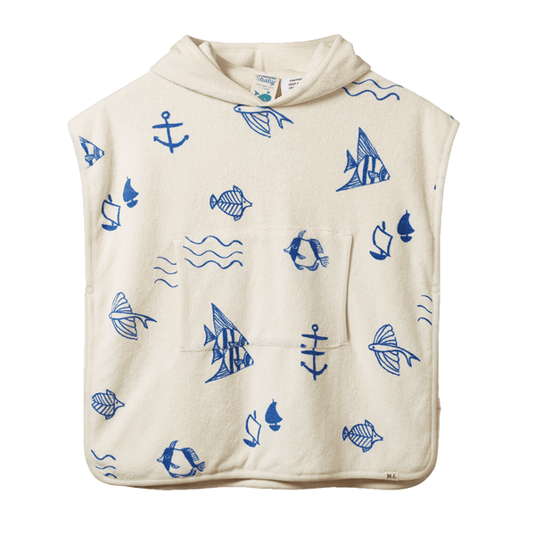 Nature Baby Organic Cotton Poncho Towel - Atlantic Print