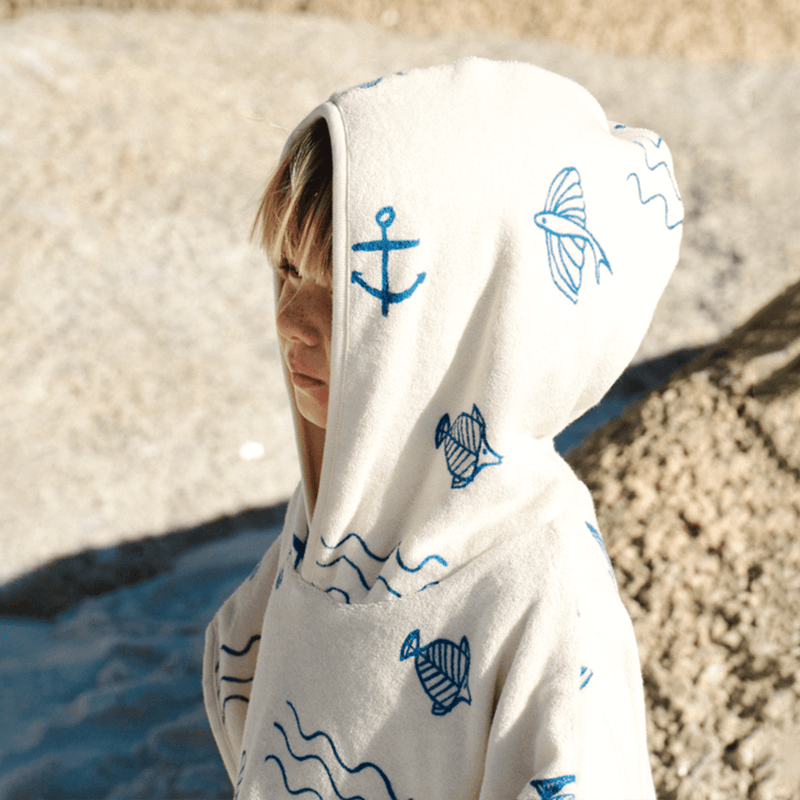 Nature Baby Organic Cotton Poncho Towel - Atlantic Print