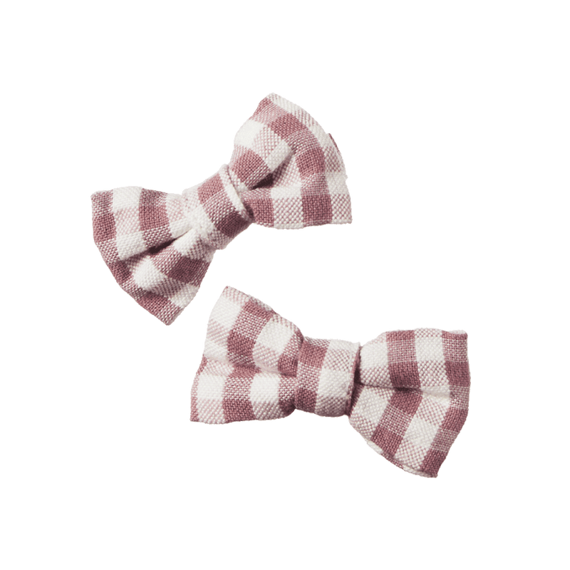 Nature Baby Bow Hair Clips 2 Pack -Twilight Check