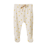 Nature Baby Cotton Footed Romper - Pointelle Lemon