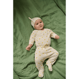 Nature Baby Cotton Footed Romper - Pointelle Lemon