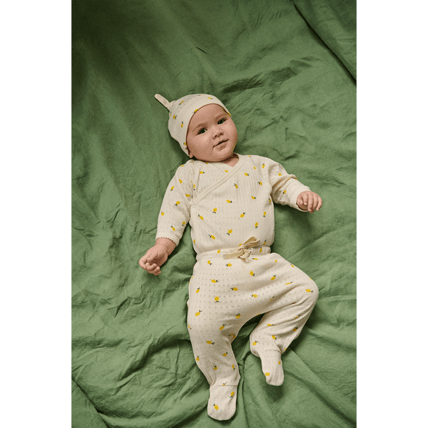 Nature Baby Cotton Footed Romper - Pointelle Lemon