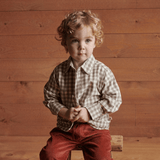 Nature Baby Ira Button Up  - Cub Check