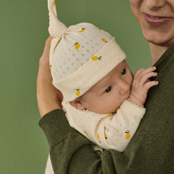 Nature Baby Cotton Knotted Beanie - Lemon