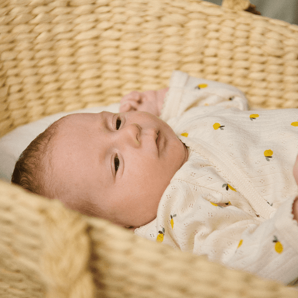 Nature Baby Kimono Long Sleeve Bodysuit - Pointelle Lemon