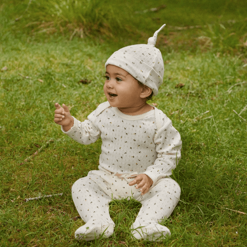 Nature Baby Cotton Footed Romper - Aster Floral