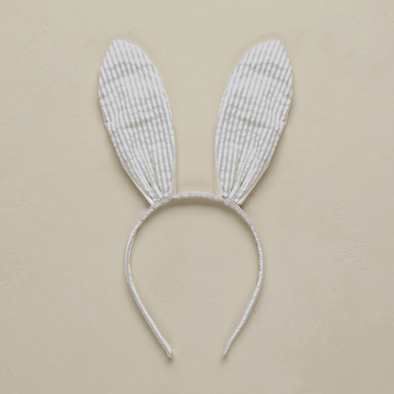 NoraLee Bunny Headband - Sage Stripe