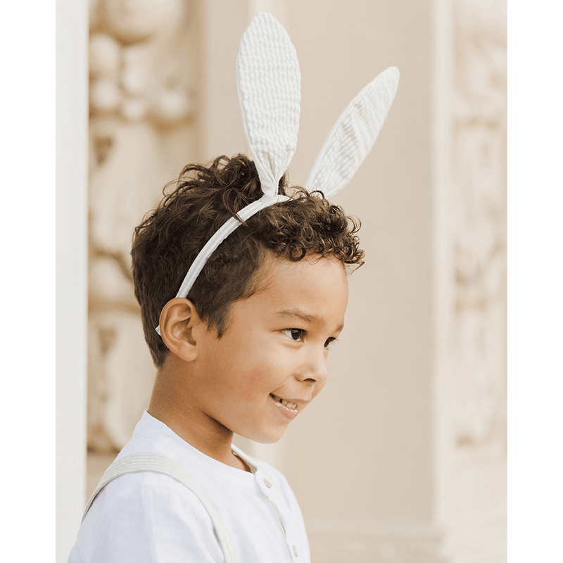 NoraLee Bunny Headband - Sage Stripe