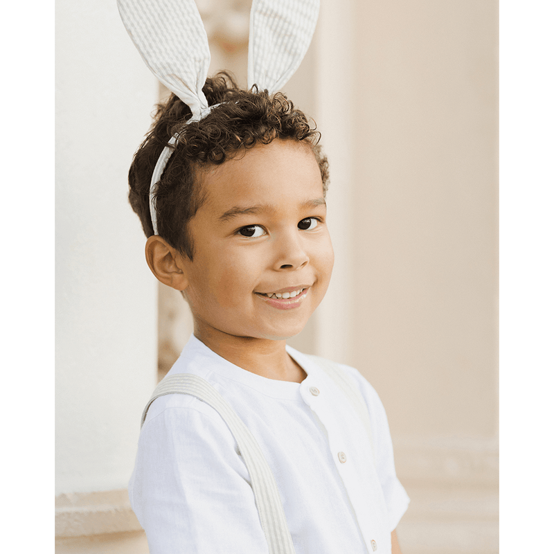 NoraLee Bunny Headband - Sage Stripe