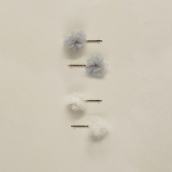 NoraLee Pom Pom Pins - Ivory & Powder Blue