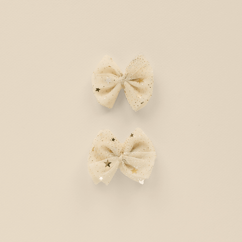 NoraLee Flutter Tulle Clips - Champagne Stars