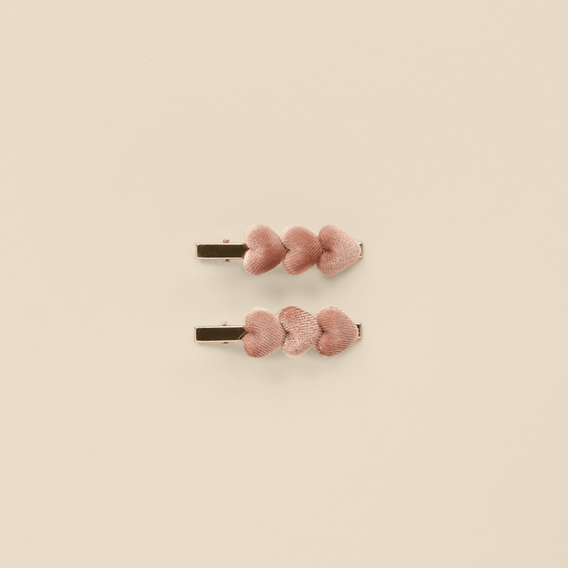 NoraLee Velvet Hair Clips - Dusty Rose