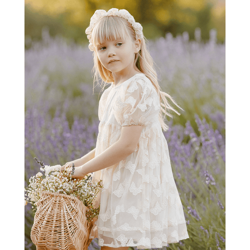 NoraLee Gathered Headband - Natural Butterfly