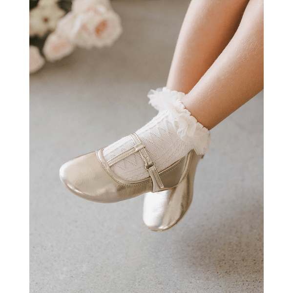 NoraLee Ruffle Socks - Ivory, Blush